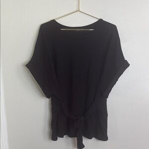 Express Elegant Black Tie-Front Blouse